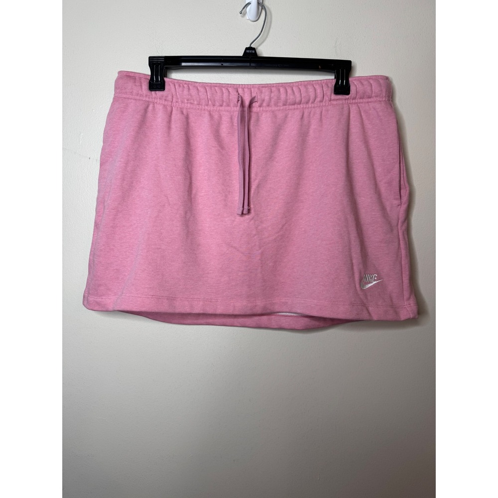 Nike Sportswear Essential French Terry Skirt Pink Mid Rise